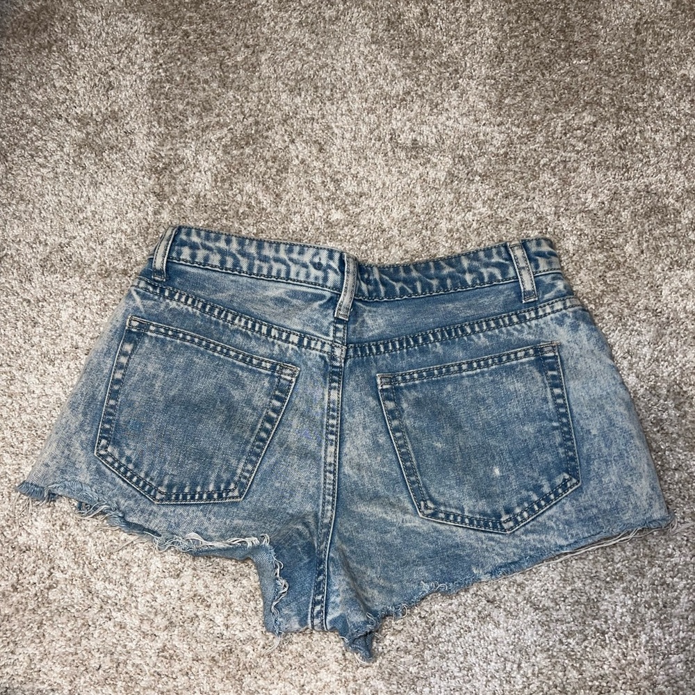 Washed Blue Jean Shorts - Picture 2 of 4